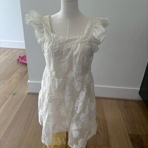 White Dress with Floral Designs *